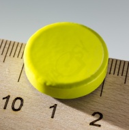 Magnet-žlutý prům. 2cm-volně /po 126ks/. Cena za 1 ks.