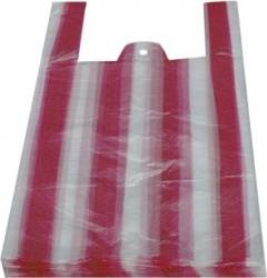 Mikrotenové tašky 10 kg pruhované 30 + 16 x 52 cm [100 ks]
