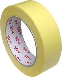 Lepící páska krepová, žlutá 50 m x 30 mm [1 ks]