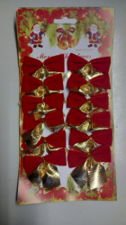Mašle vánoční červená v platu 12 ks -(1mašle = 2cm x 5 cm).