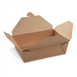 Food box nepromastitelný kraft `L` (PAP/PE) 195 x 140 x 65 mm 1800ml [50 ks]