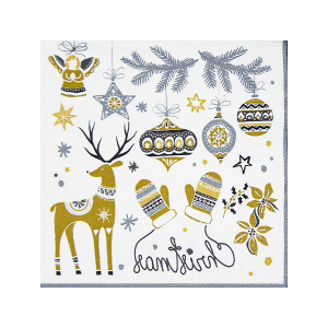 Ubrousky  3-vrstvé Vánoce (PAP- FSC Mix) 33 x 33 cm [20 ks]