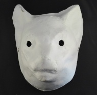 Maska bílá na domalování  kočička dětská
