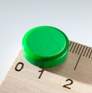 Magnet zelený prům. 1,6cm volně  (162 ks v bal.). Cena za 1 ks.