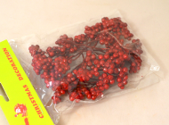 Bobulky drobné červené na stonku 10 cm. 6 ks v balení. Cena balení.