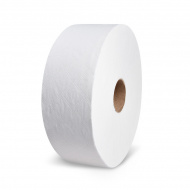 Toaletní papír, bílý s ražbou/perforace po 22,4cm prům. 25cm, 240m [6 ks]